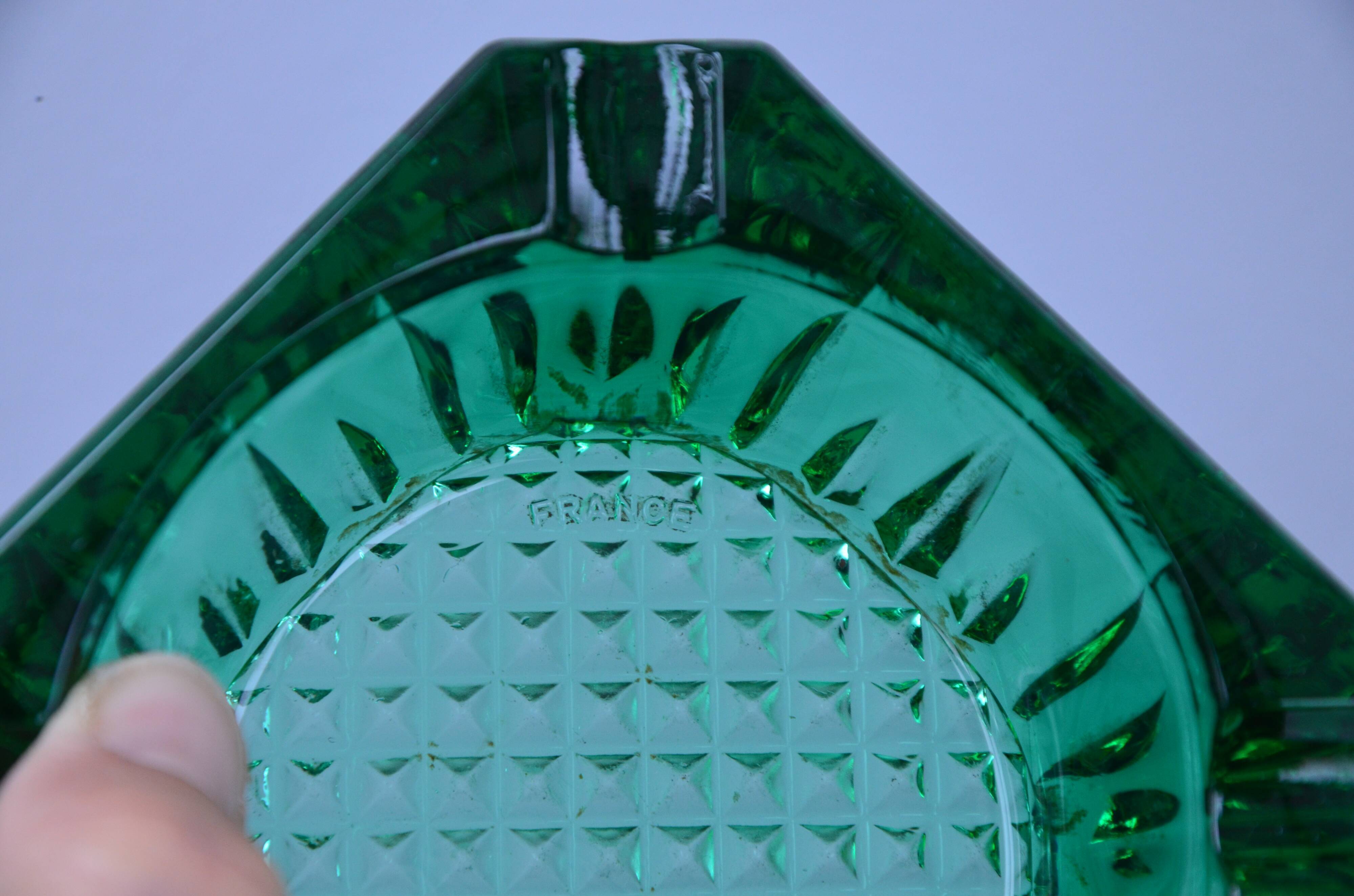 Green square ashtray
