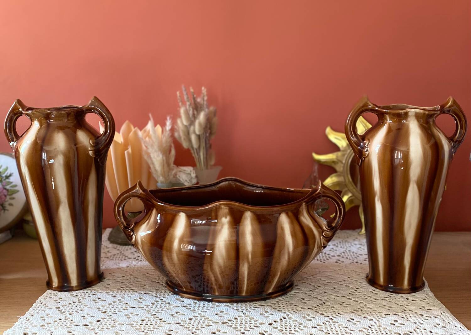 Signed fireplace surround