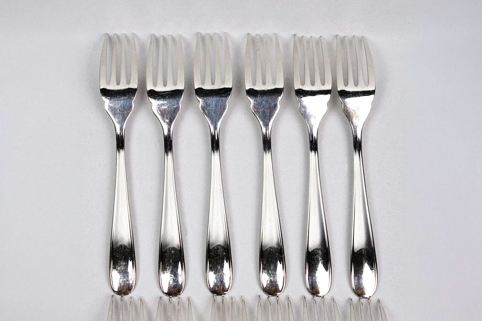 Christofle fish service for 12 — silver-plated metal, OC hallmarks, box