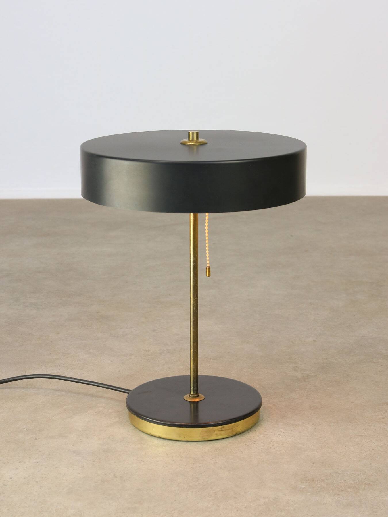Mid-Century Black & Brass Table Lamp from Kamenický Šenov
