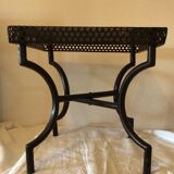 Square metal coffee table with hole