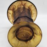 George Davidson Vintage Art Deco Amber Clouded Glass Vase