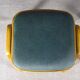 2 Mid-century green vinyl stools with compass legs from the 1960s.