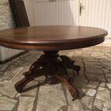 Oval table with walnut extensions Napoleon III era