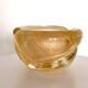 Vintage Thick Murano Glass Ashtray - Catchall with Gold Leaf, Italy