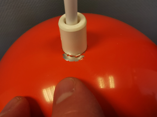 EXTREMELY rare LYFA Space Age lamps in thin lacquered metal with brass colored "ring" around.