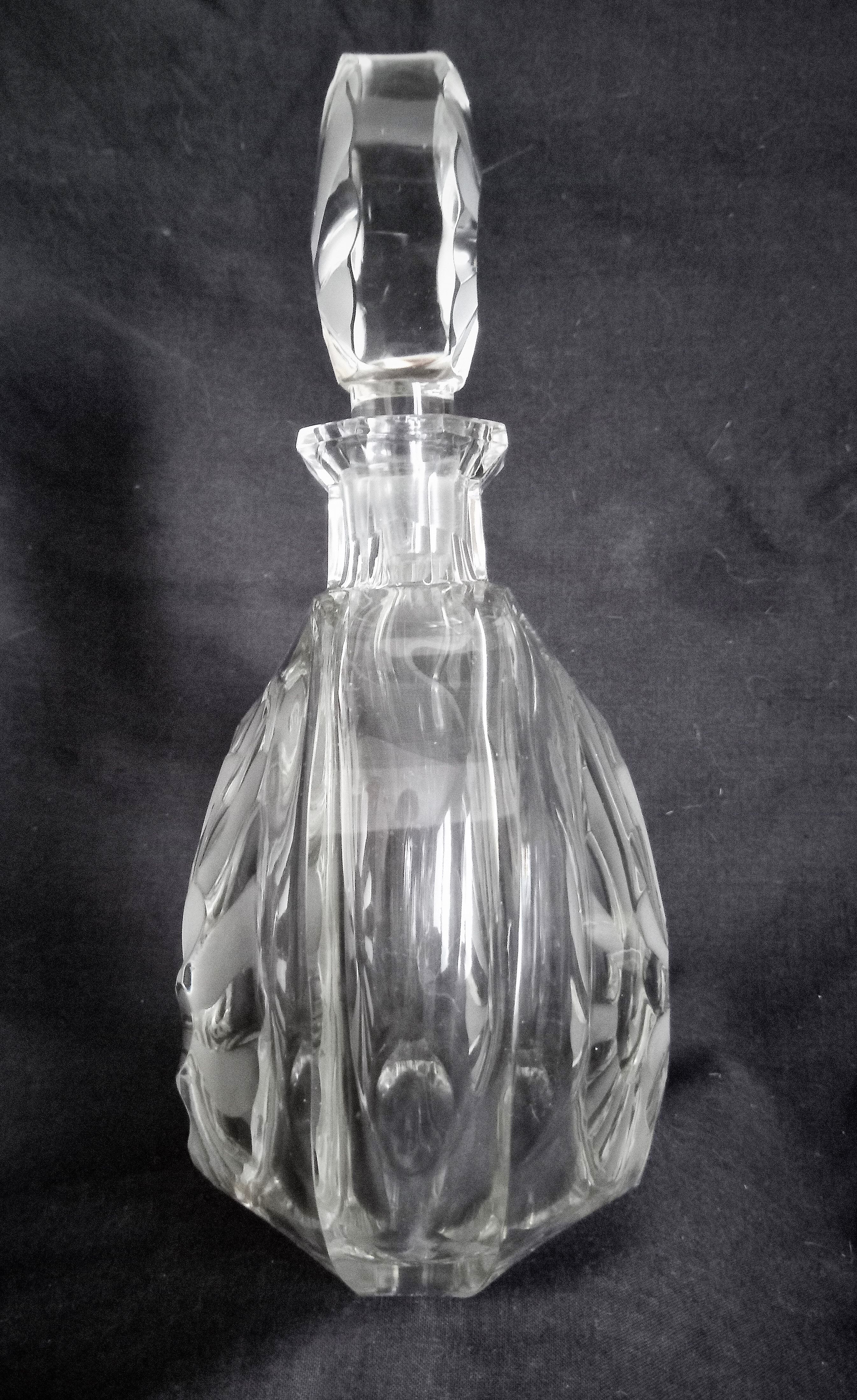 Large Art Deco crystal spirit decanter