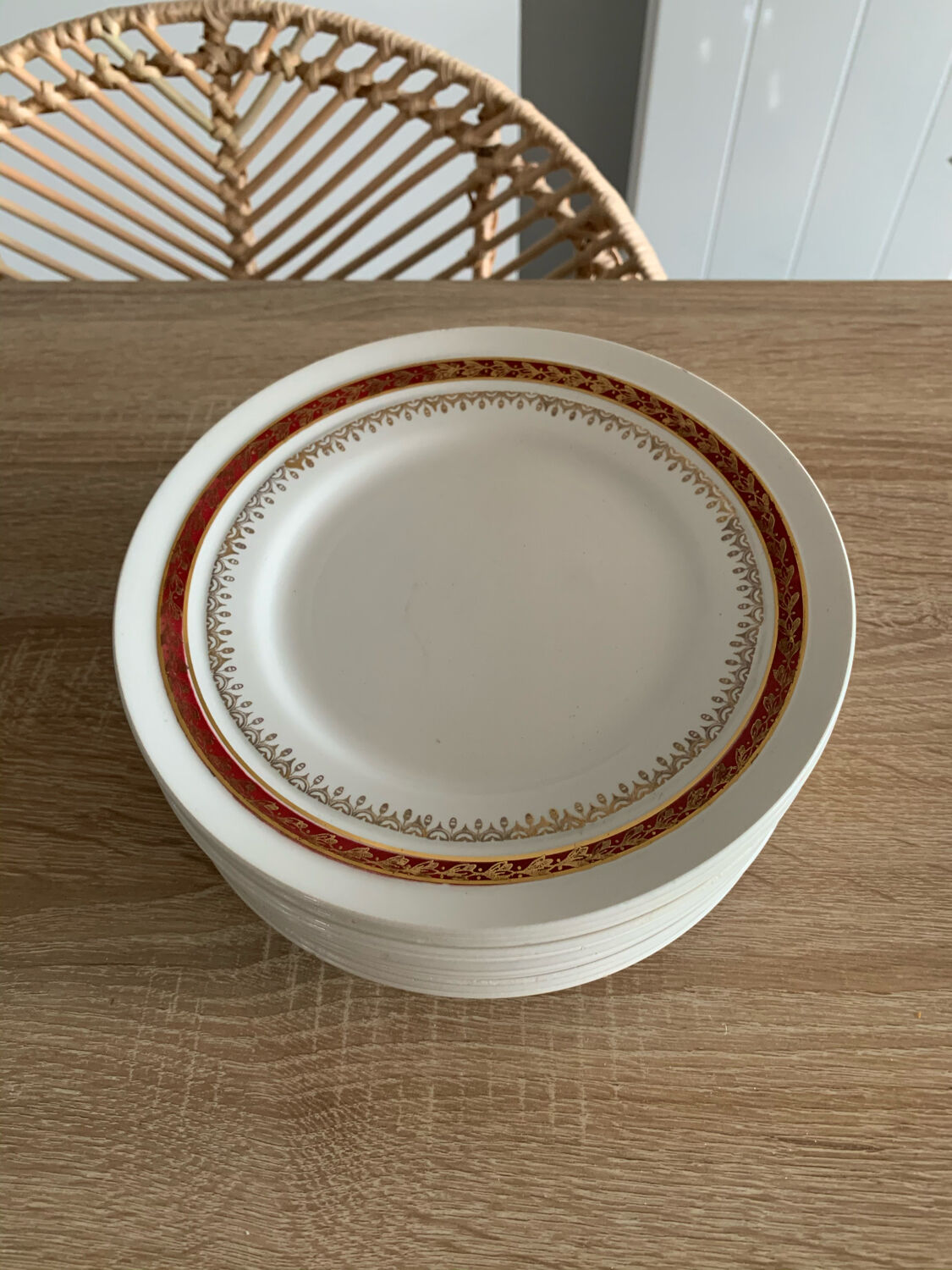 Lot 12 assiettes ceranord st amand france porcelaine