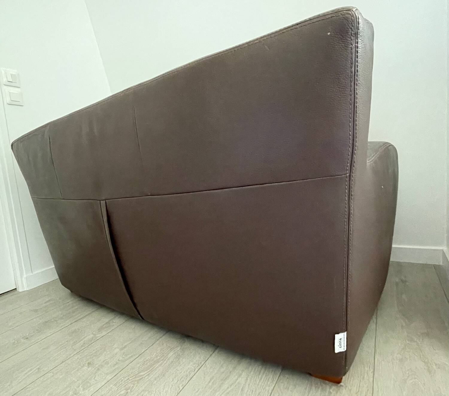 Canapé Cinna cuir chocolat 2 places