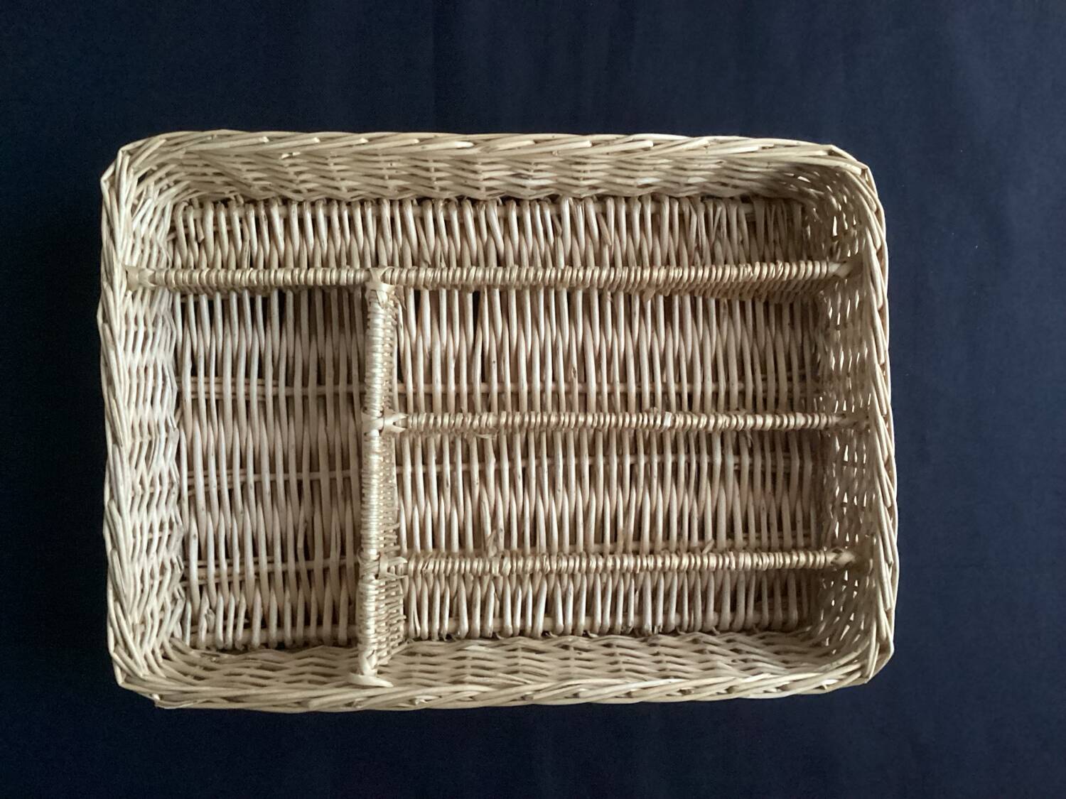 Rattan basket for cutlery