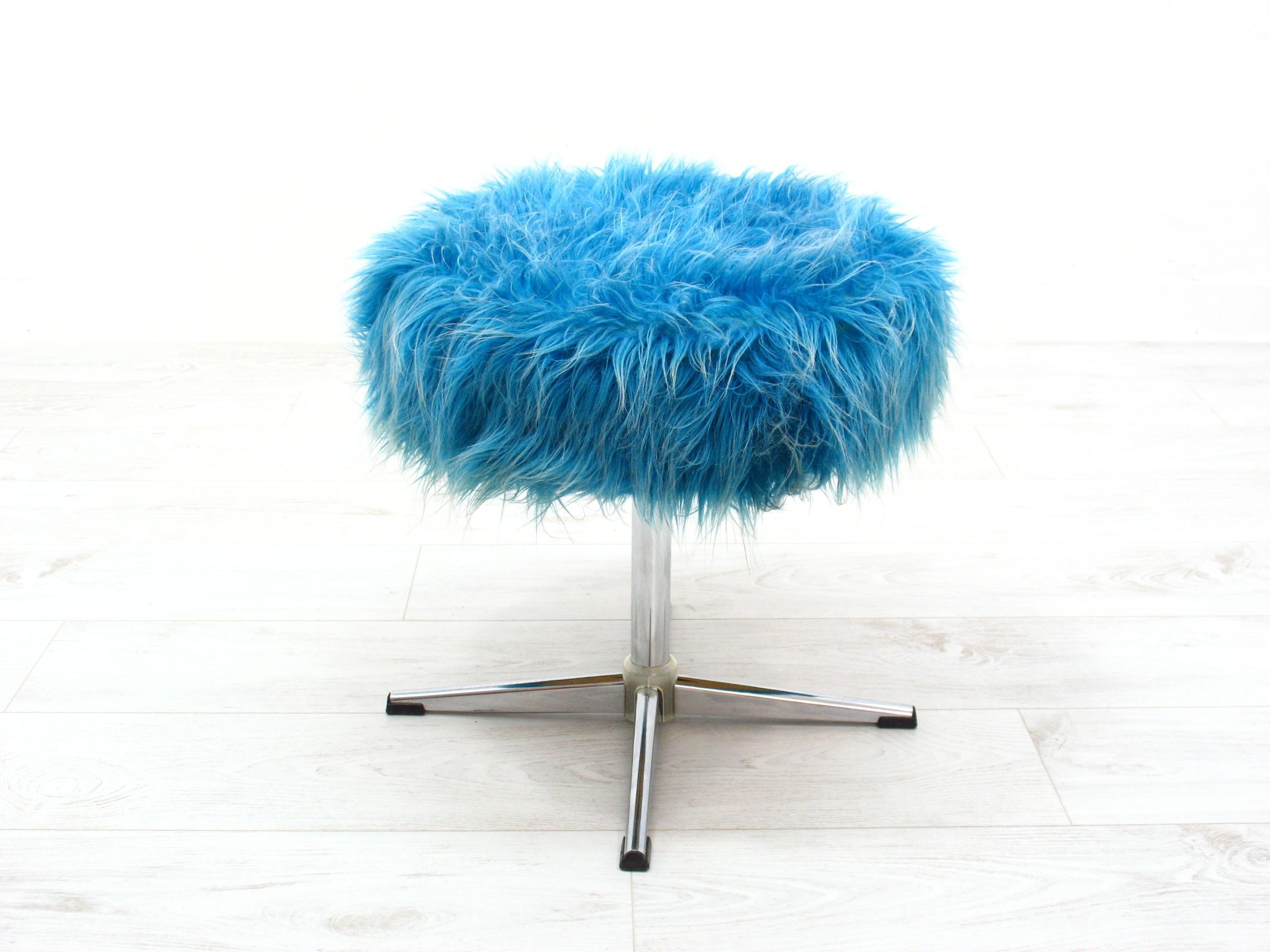 Vintage stool in metal & fabric, 1970s