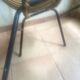 Fauteuil rotin - piétement acier noir - vintage