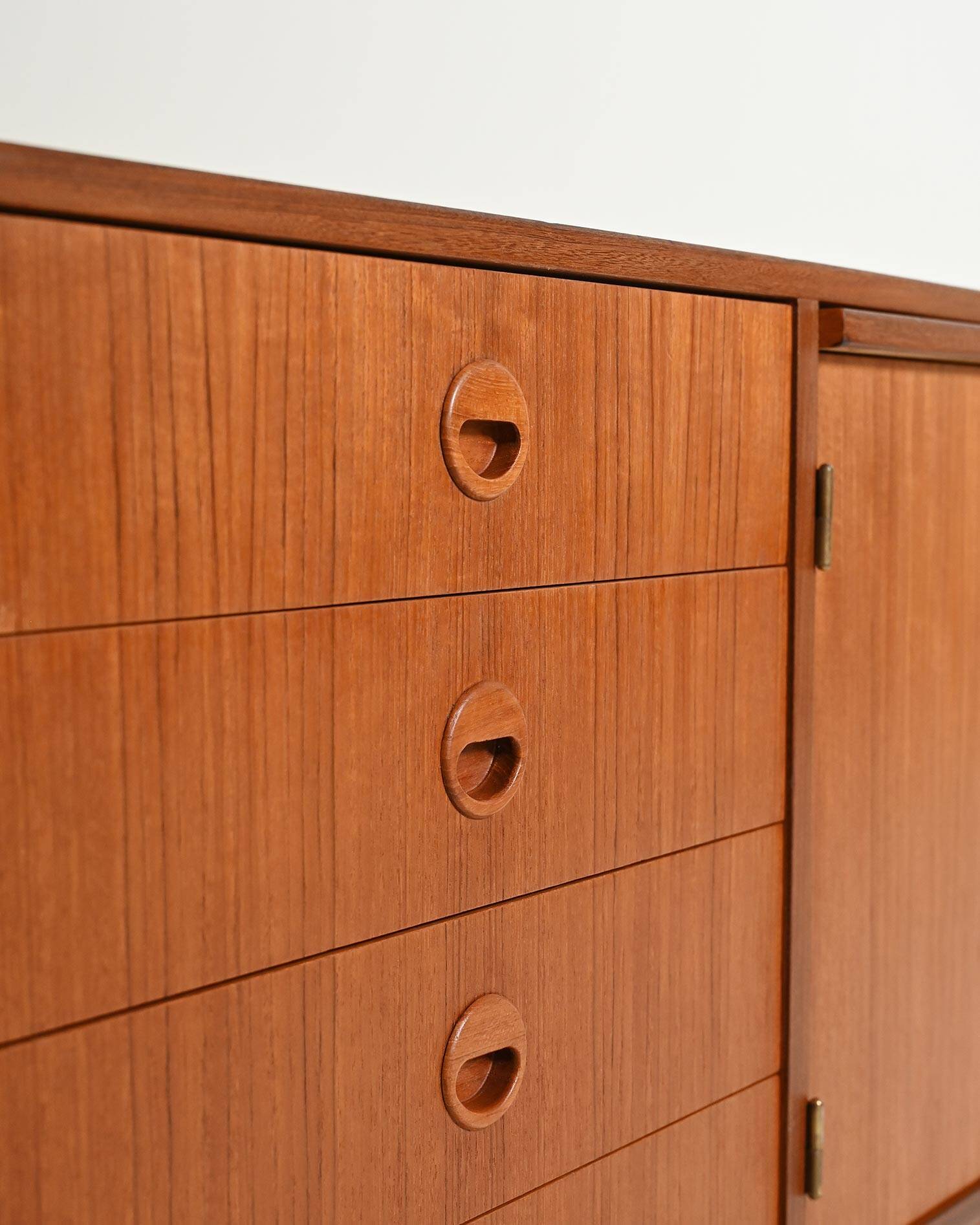 Scandinavian teak sideboard with pull-out shelf, 1960s