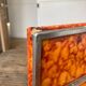 Vintage box in orange alabaster and chrome metal, Italy 1970s