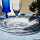 Set of 4 old hollow plates vieillard bordeaux model moustiers