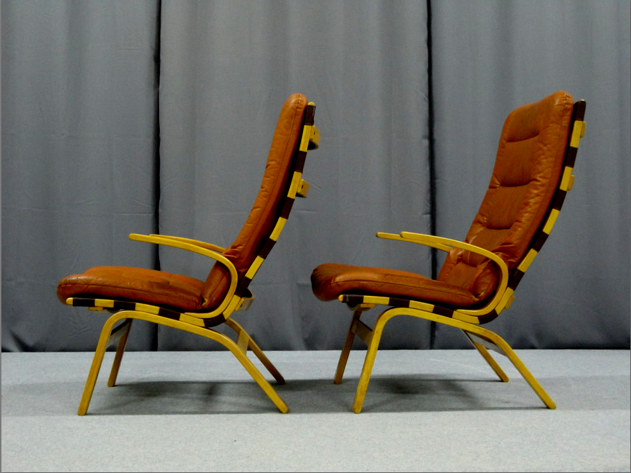 Pair of armchairs leather 1970