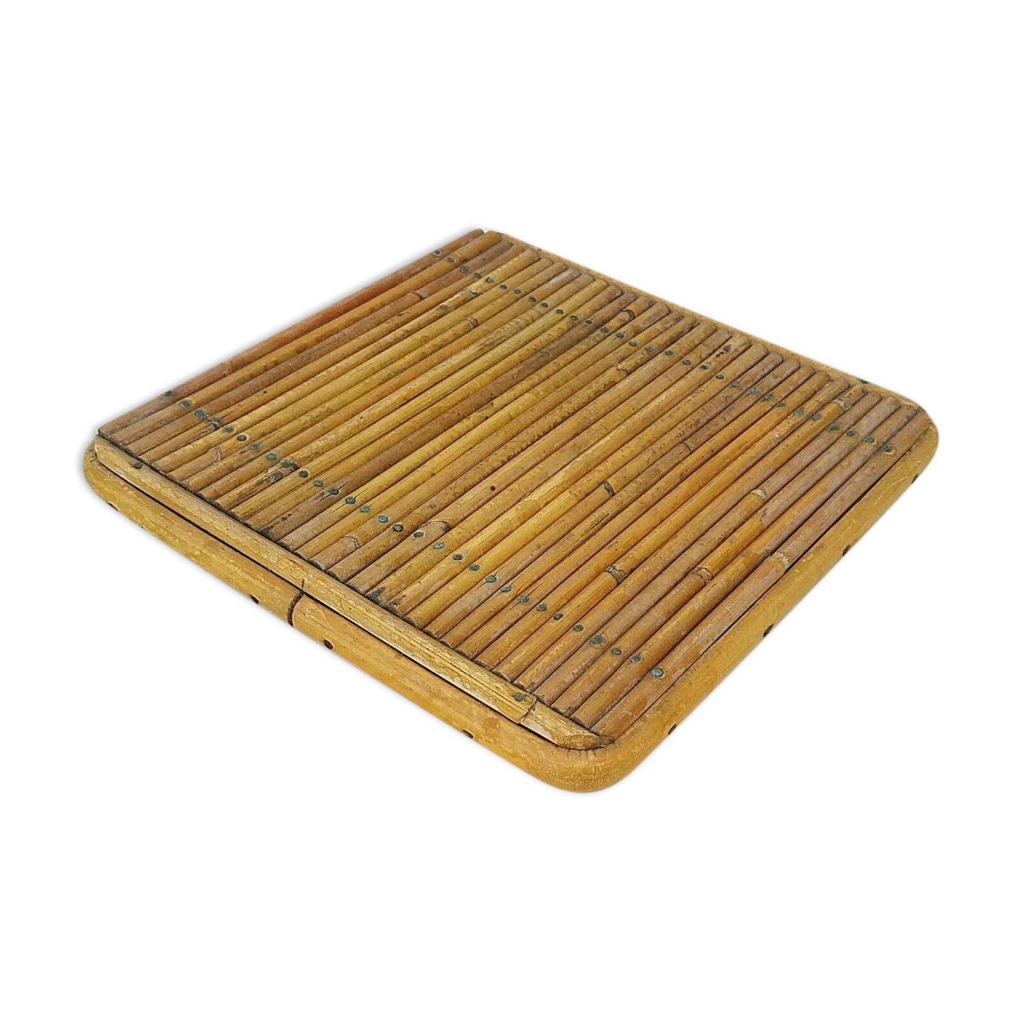 Flat rattan bottom vintage tableware