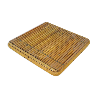 Flat rattan bottom vintage tableware