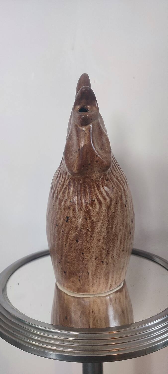 Zoomorphic ceramic pitcher from Vallauris, rooster shape