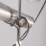 Vintage floor lamp 70s chromed metal and white italian design