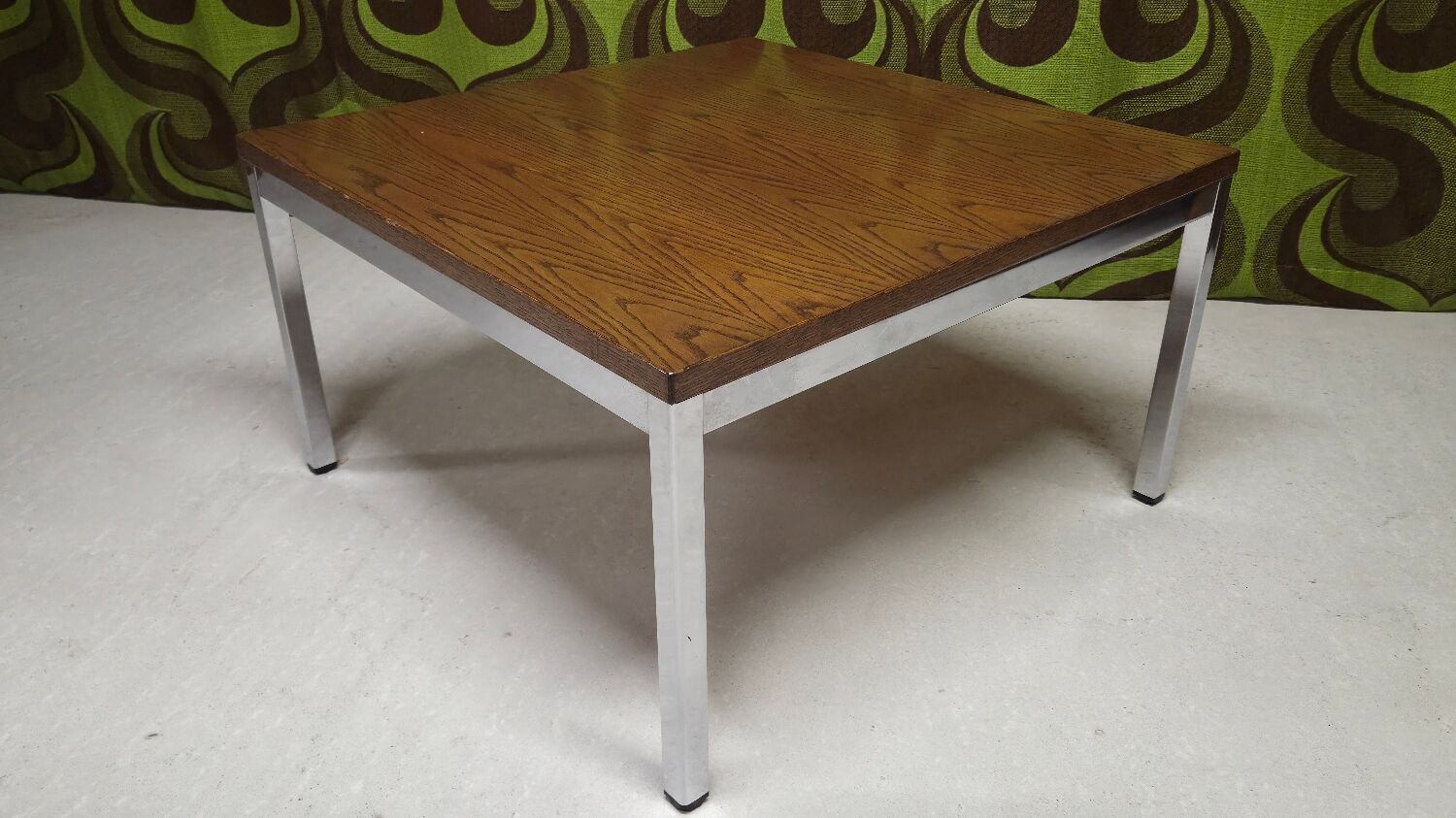 1970s vintage chrome coffee table.