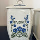 Série pots à épices faïence de Saint-Uze fleurs bleues