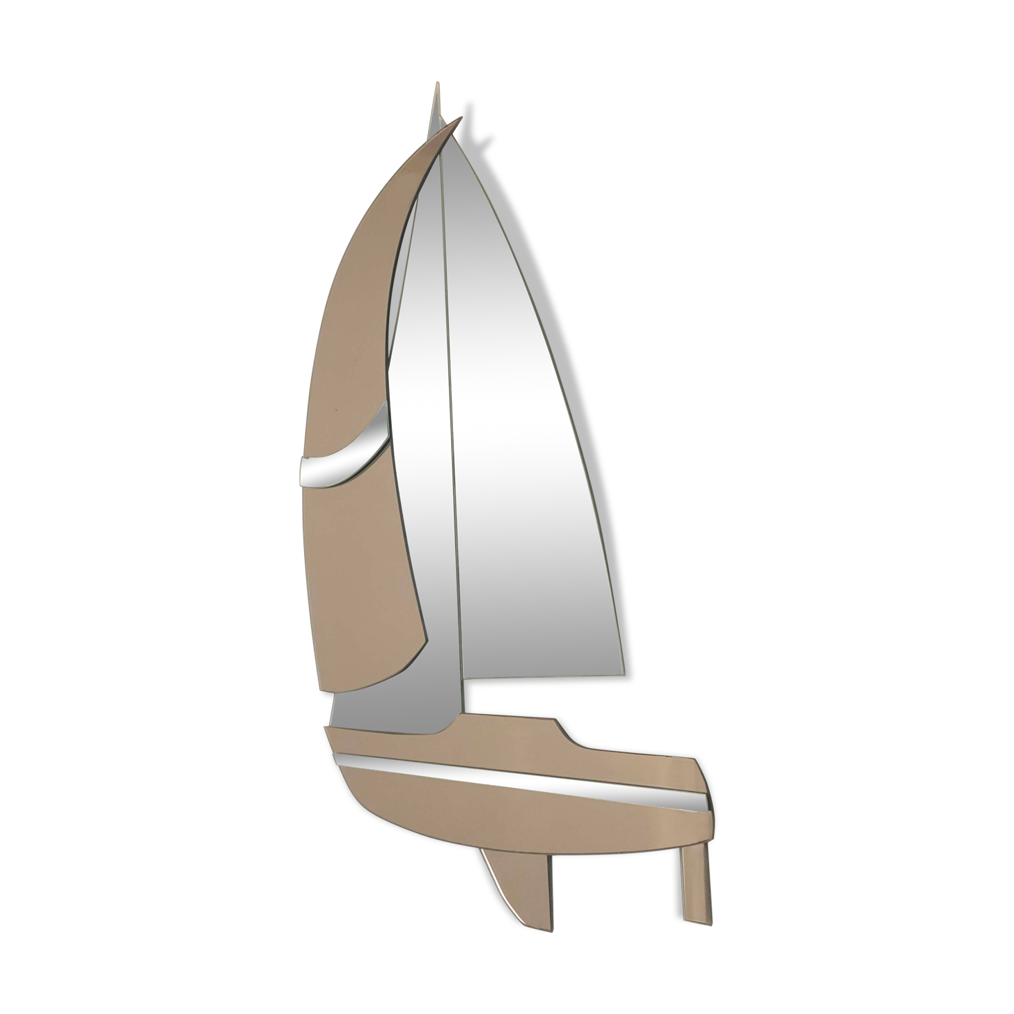 Two-tone sailboat mirror from the 70s 50x77cm