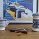 Vintage ceramic soup tureen from Tunisia – 1970s – Blue and t