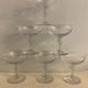 6 old champagne glasses in blown crystalline