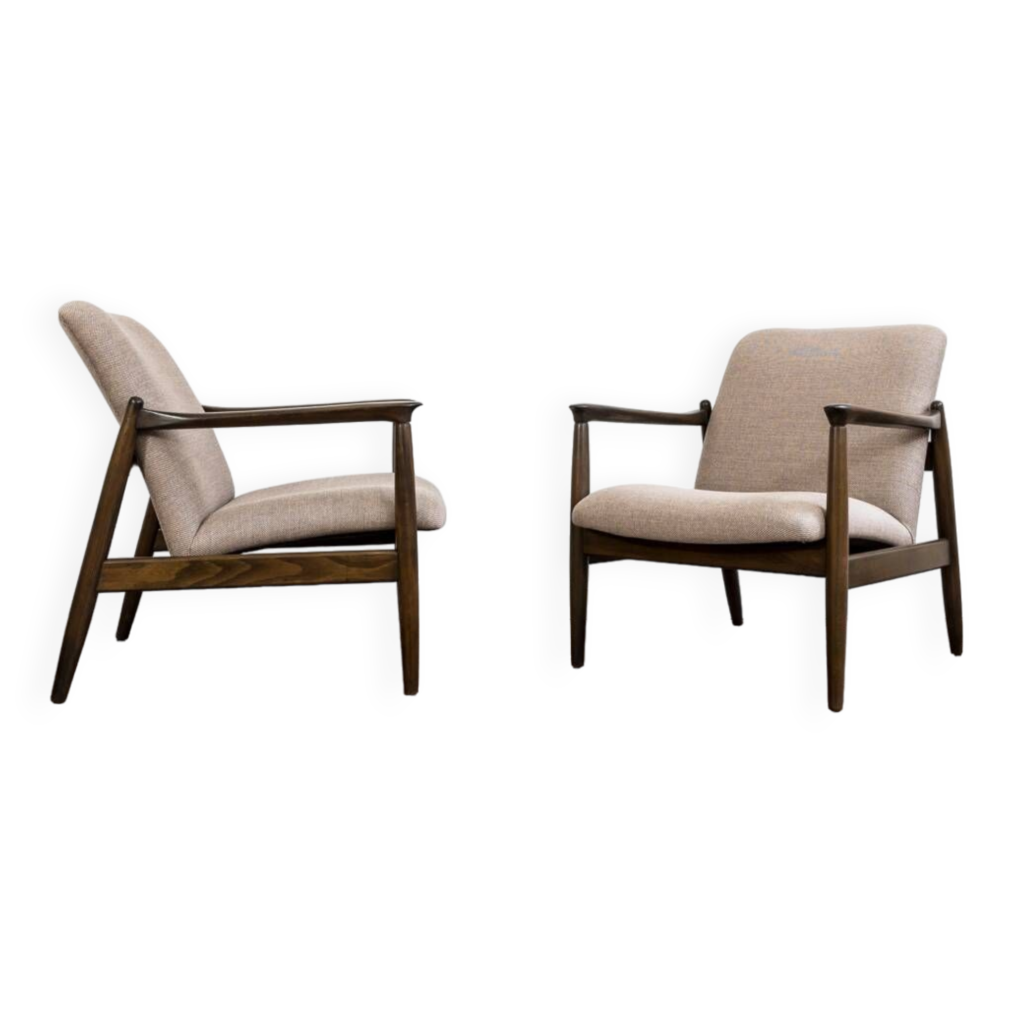 Kvadrat Customizable Pair Of Restored Mid Century Armchairs, 1960's