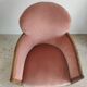 Armchair art deco pink velvet trim