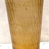 Large conical vase in opaque and wavy glass 20th century