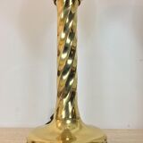 Pair of gilded column lamps Hollywood Regency style