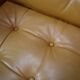 Florence Knoll two-seater sofa in mustard yellow leather, 1970
