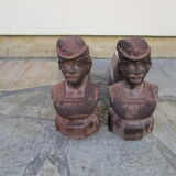 Pair of ancient cast-cast-casts, busts