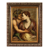 Peinture flamande ancienne sur panneau du XVIIe siècle, Bacchus et Ariane