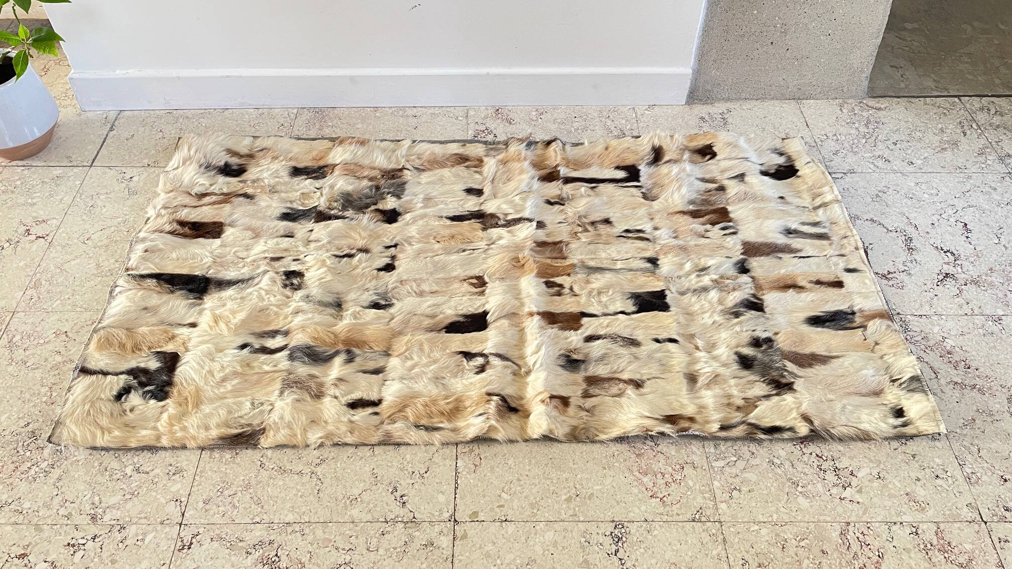 RUG Skin 1970s Beige-Brown - 56 x 107cm