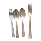 Set of 2 silver spoons and 2 forks