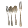 Set of 2 silver spoons and 2 forks