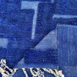 Large new blue Moroccan wool rug, 200x300 cm