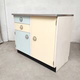 Yellow and blue formica sideboard