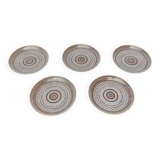 Set of 5 vintage Finnish glass plates from the Kastehelmi series by Oiva Toikka for Iittala.