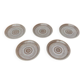 5 assiettes en verre finlandaises série Kastehelmi par Oiva Toikka pour Iittala