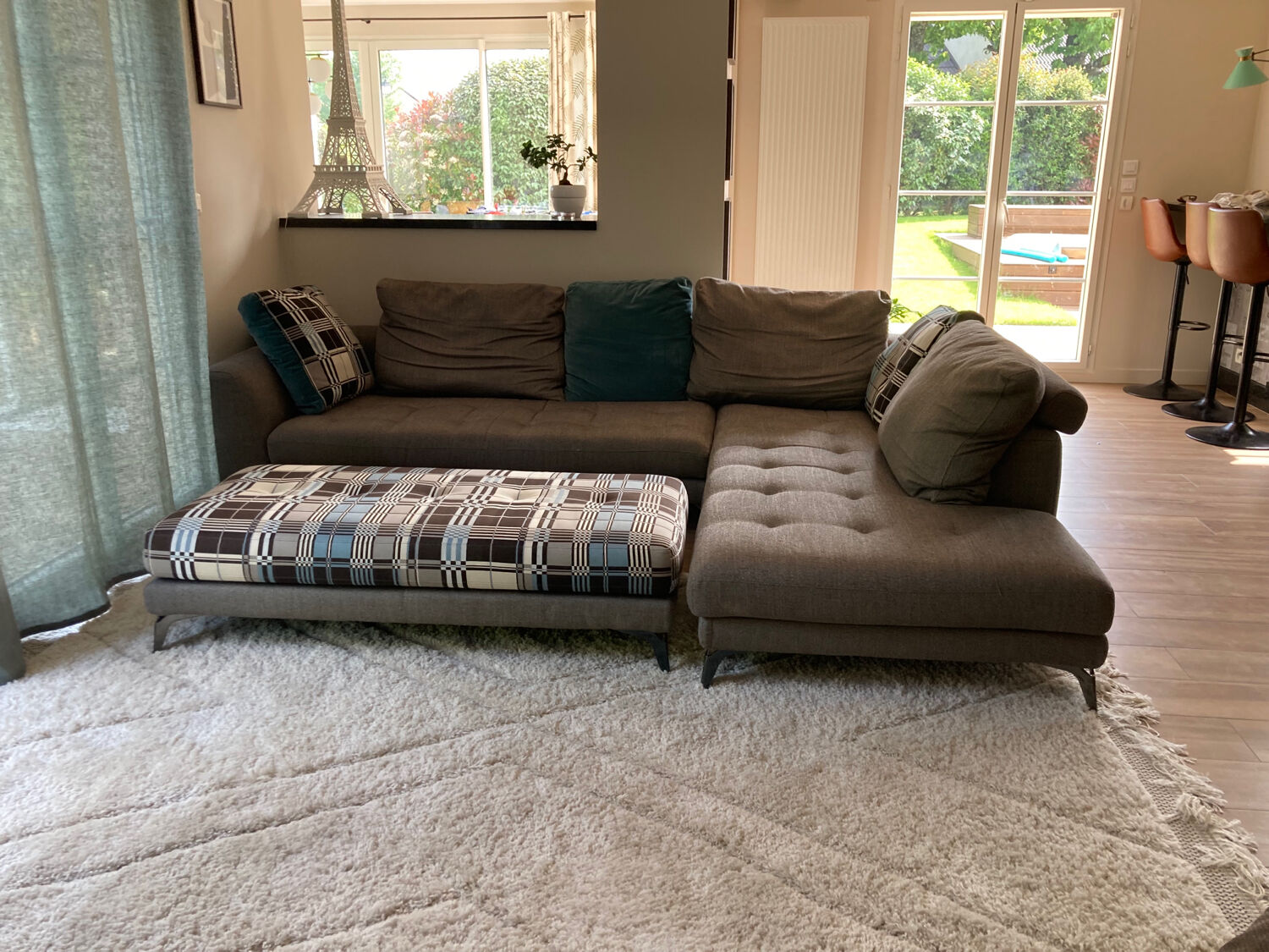 Corner sofa and pouf Roche Bobois edition Jean Paul Gaultier