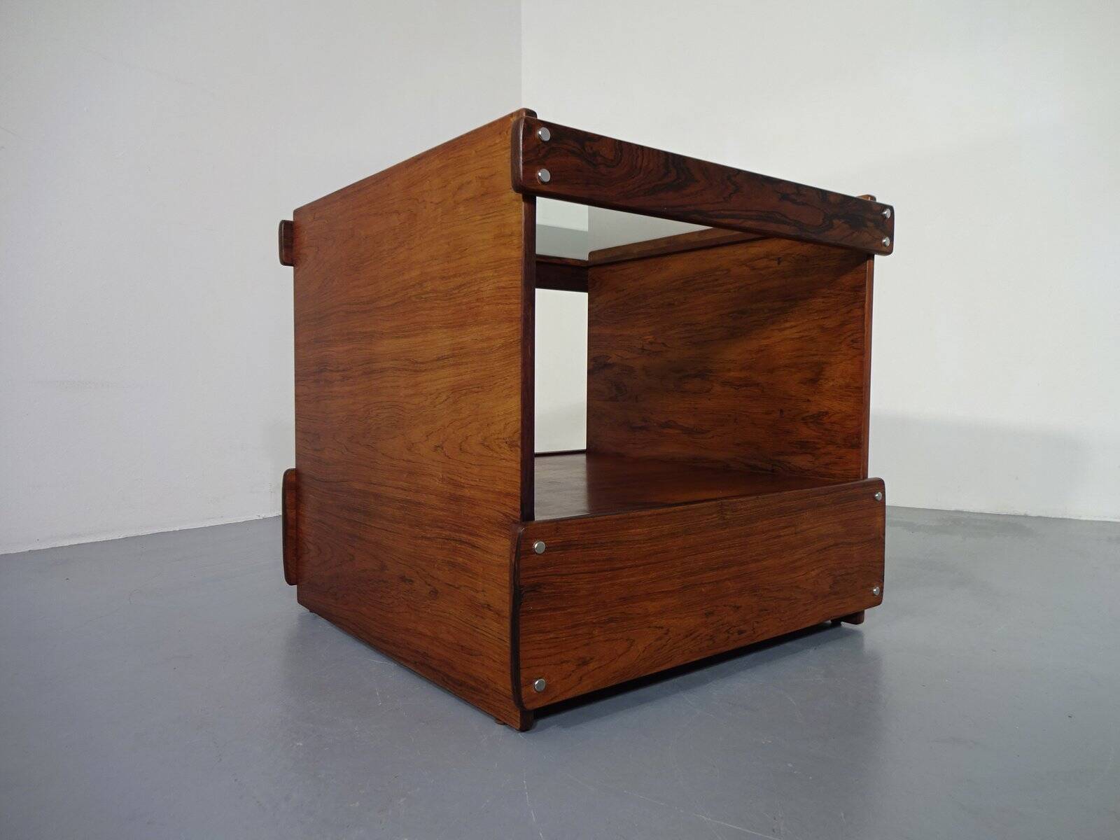 Danish Rosewood & Glass Side Table, 1960s