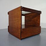 Danish Rosewood & Glass Side Table, 1960s