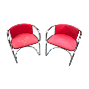 2 chaises gondoles métal