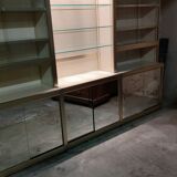 Library Showcase ivory color and anodized aluminum matt gold