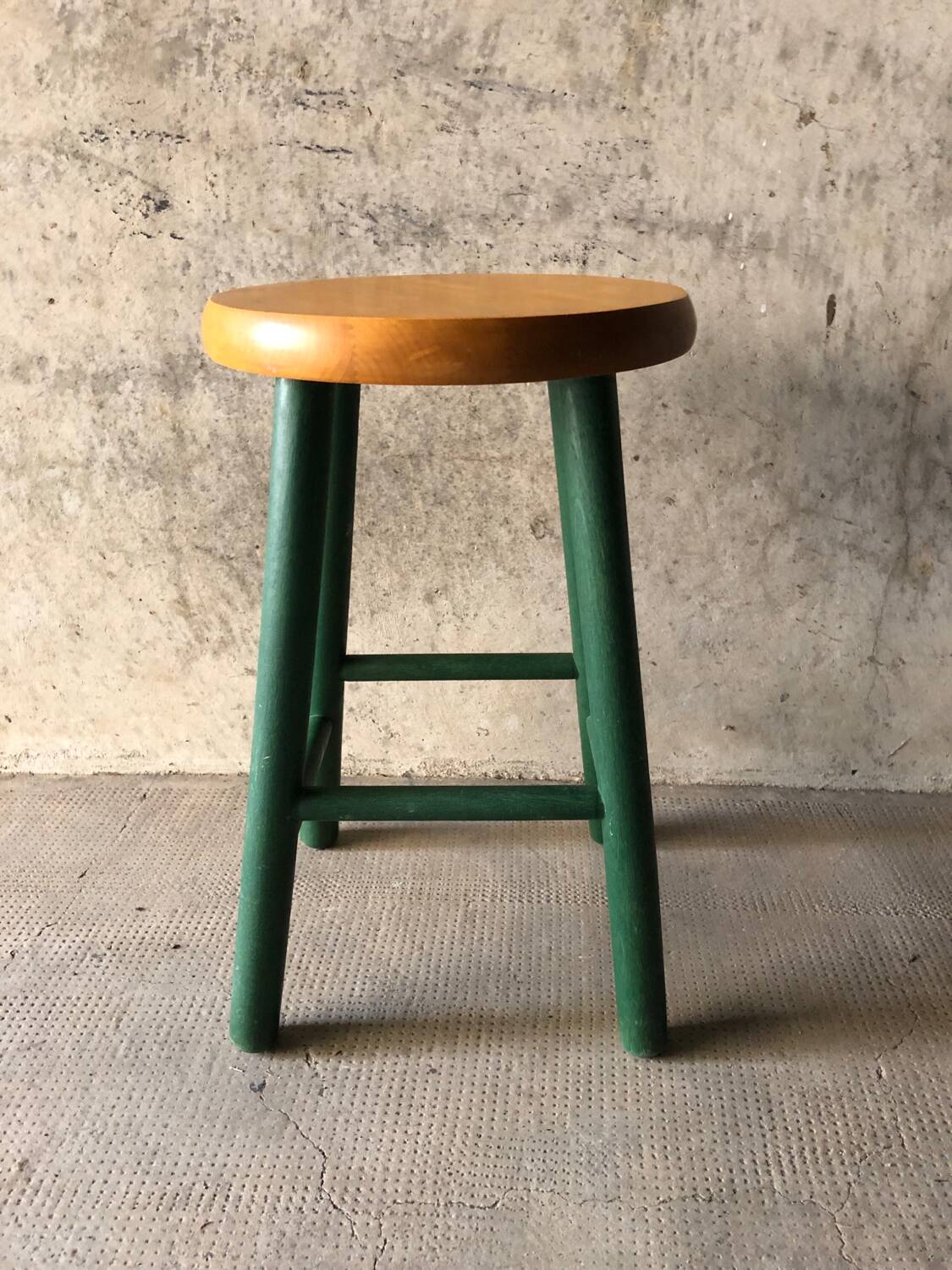 Vintage Scandinavian pine stool