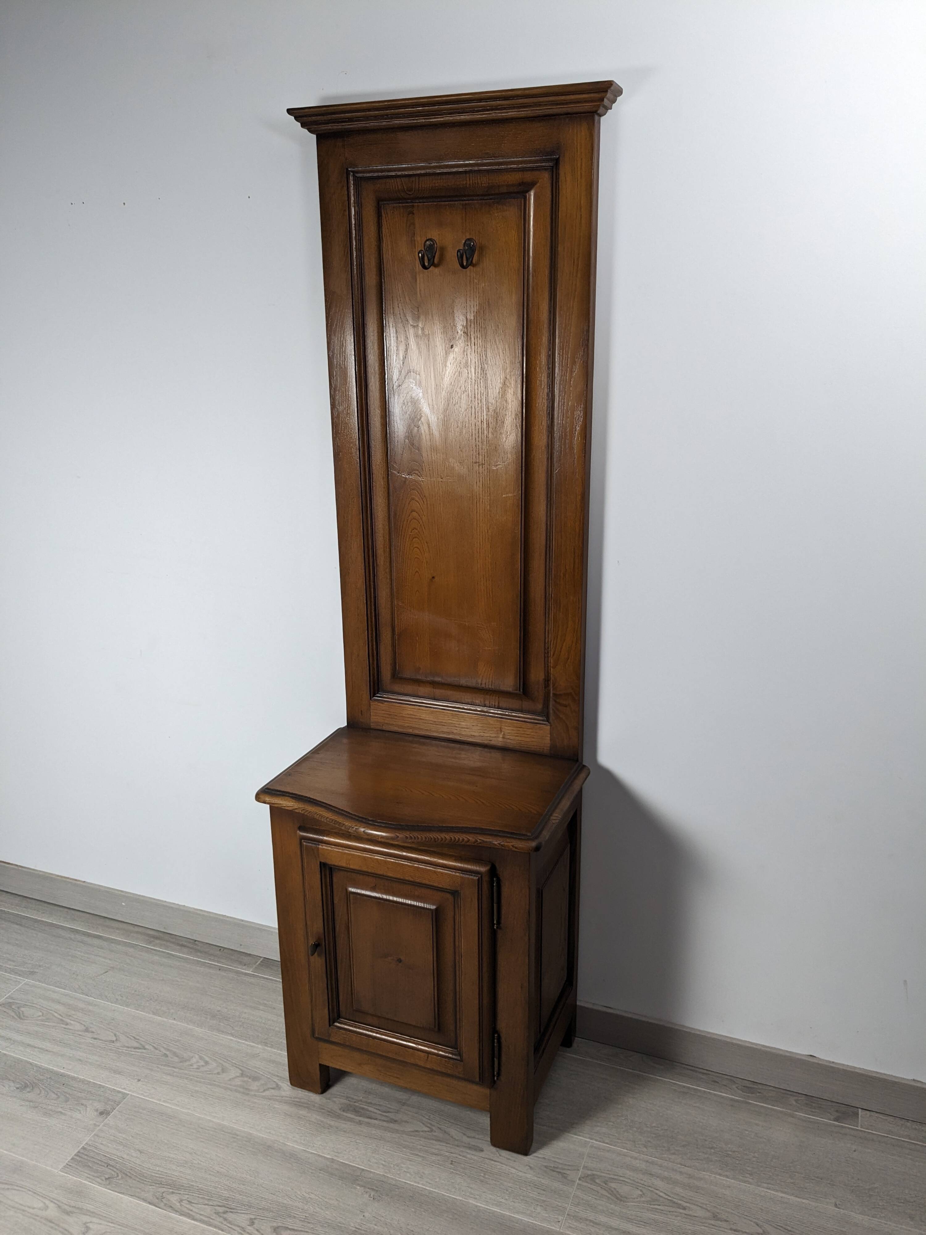 Old 19th century solid oak entrance cabinet